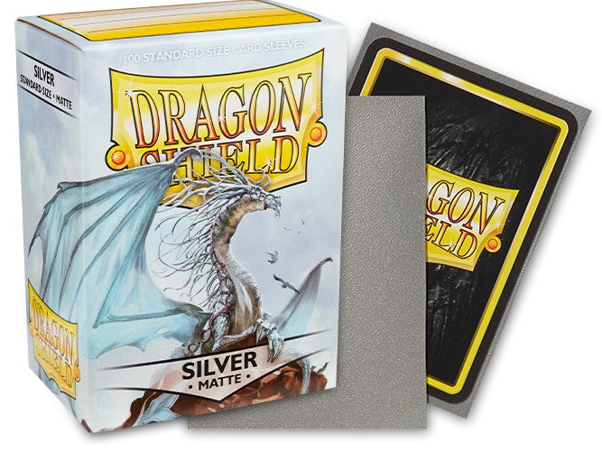 Dragon Shield - Silver - Matte Standard Size Card Sleeves